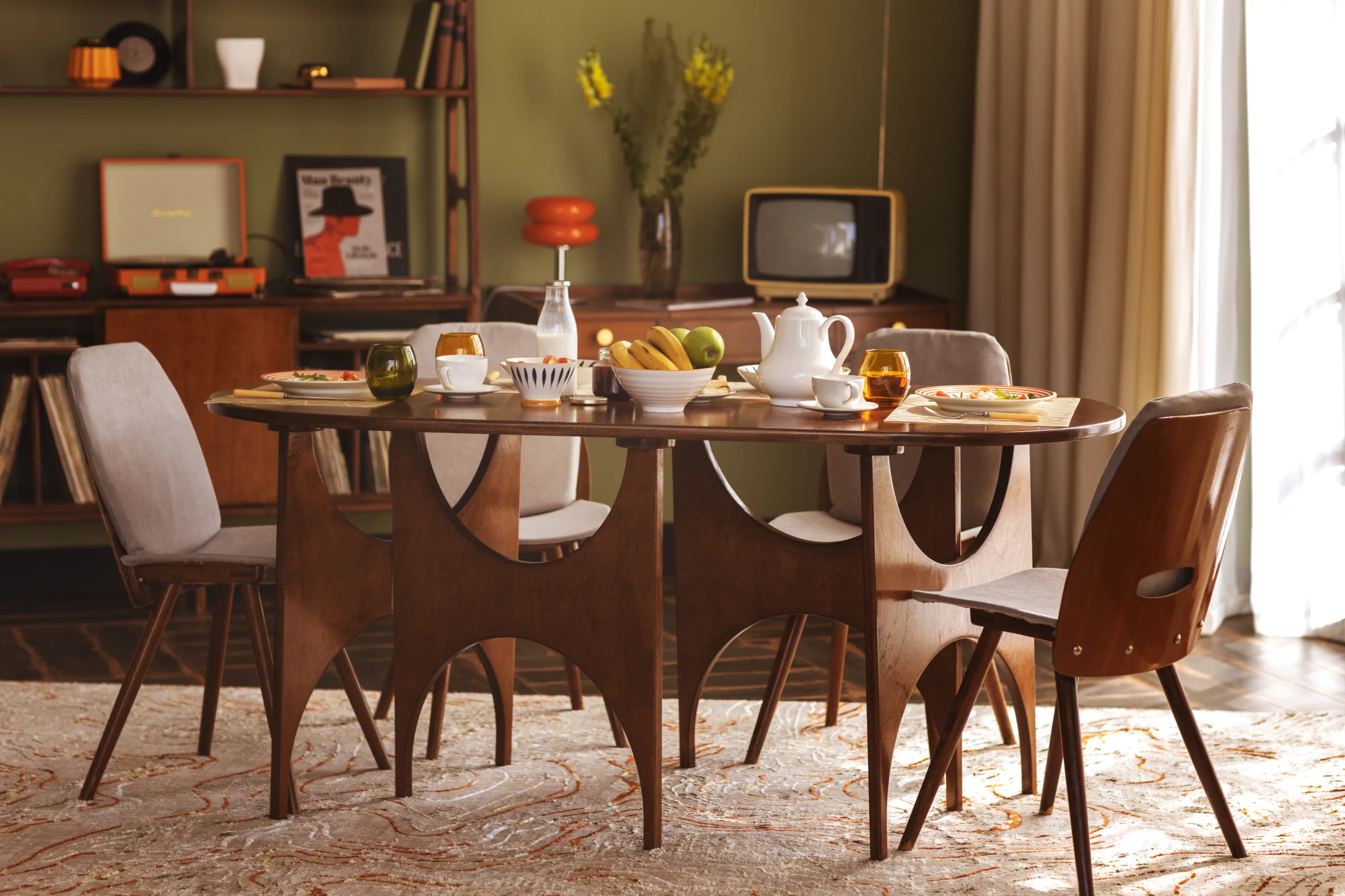 modern table and chair
