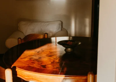 round table with tables in wooden